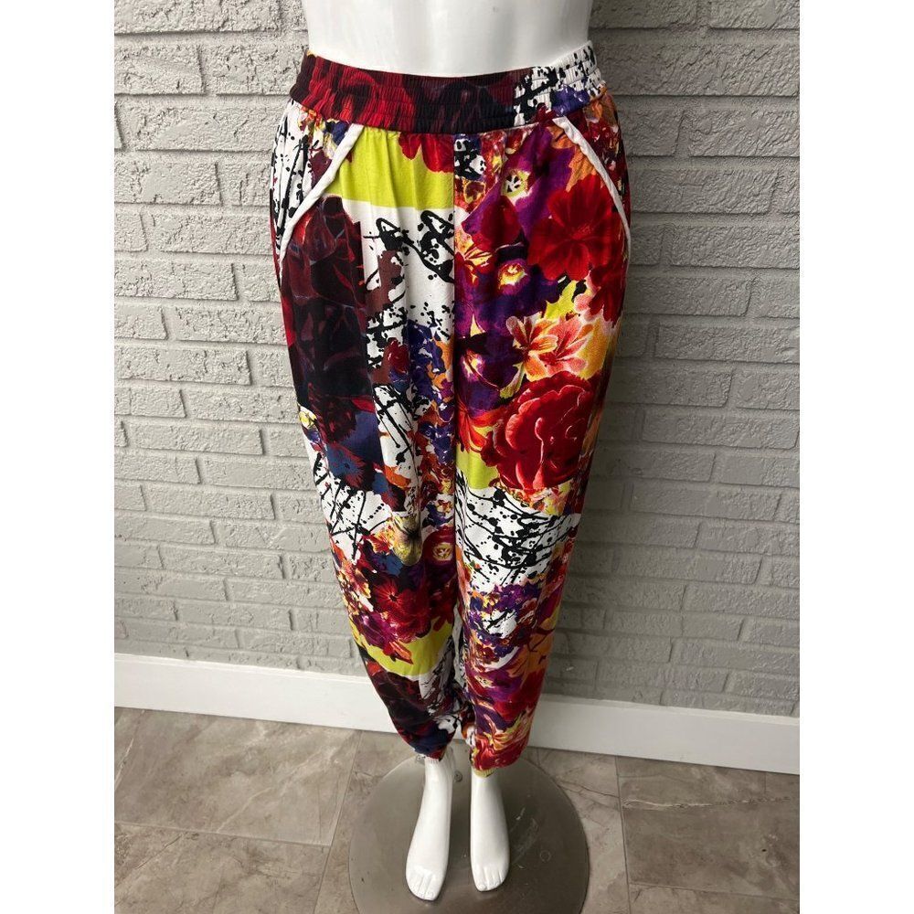 Bongo Multi Color Floral Side Slit Pant Size XL